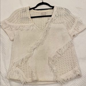 anthropologie fringe sweater - M